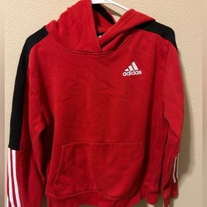 Adidas red men’s hoodie SZ 14/16 M